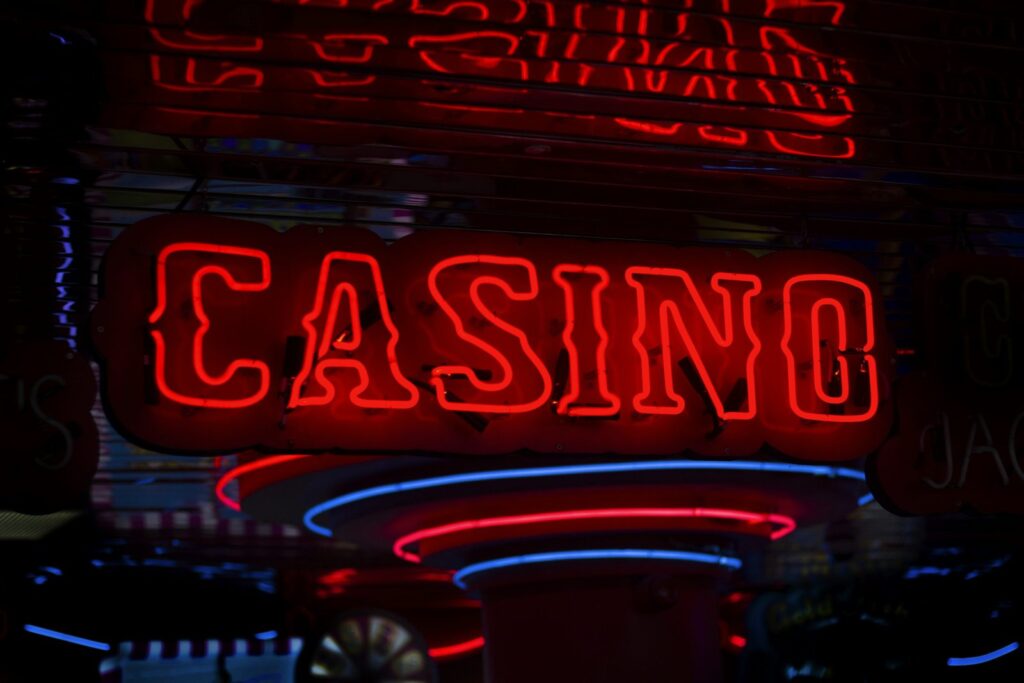 Illuminated casino sign