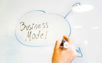 Writing a business model in a notebook